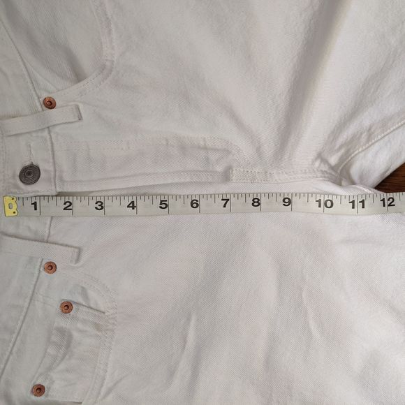 Levi's 501 White Straight Leg Jeans, Big E, W26 L26 - Picture 12 of 14